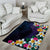 Hawaiian Plumeria-Polynesian Art Tattoo Frosted Blue Violet Color Area Rug