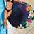 Hawaiian Plumeria-Polynesian Art Tattoo Frosted Blue Violet Color Beach Blanket