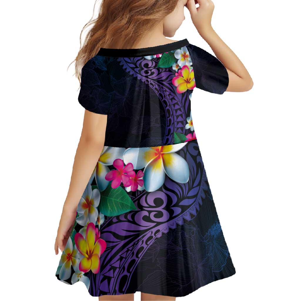 Hawaiian Plumeria-Polynesian Art Tattoo Frosted Blue Violet Color Family Matching Off Shoulder Maxi Dress and Hawaiian Shirt LT03 - Polynesian Pride