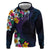 Hawaiian Plumeria-Polynesian Art Tattoo Frosted Blue Violet Color Hoodie