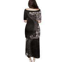 Hawaiian Plumeria-Polynesian Art Tattoo Grayscale Color Family Matching Puletasi and Hawaiian Shirt LT03 - Polynesian Pride