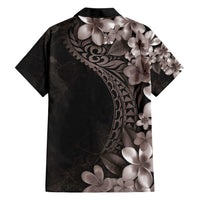 Hawaiian Plumeria-Polynesian Art Tattoo Grayscale Color Family Matching Short Sleeve Bodycon Dress and Hawaiian Shirt LT03 - Polynesian Pride