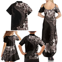 Hawaiian Plumeria-Polynesian Art Tattoo Grayscale Color Family Matching Summer Maxi Dress and Hawaiian Shirt LT03 - Polynesian Pride