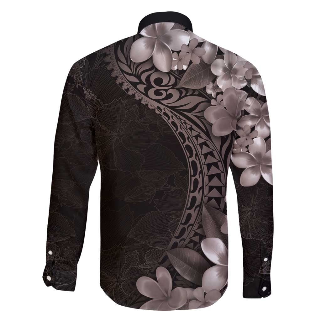 Hawaiian Plumeria-Polynesian Art Tattoo Grayscale Color Family Matching Tank Maxi Dress and Hawaiian Shirt LT03 - Polynesian Pride