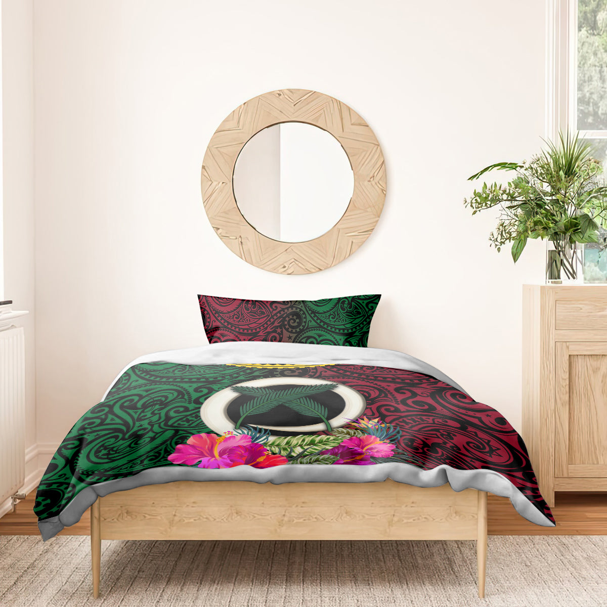 Vanuatu 44th Anniversary Independence Day Bedding Set Boars Tusk and Namele Plant LT03