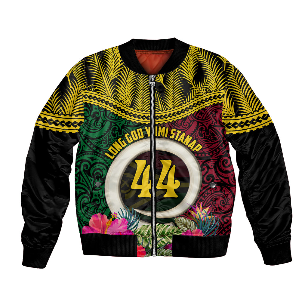 Vanuatu 44th Anniversary Independence Day Bomber Jacket Boars Tusk and Namele Plant LT03