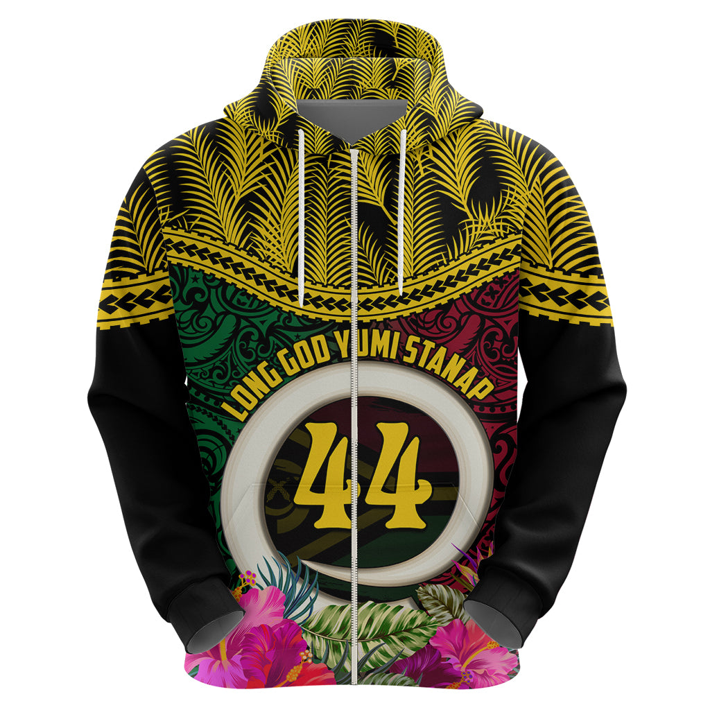 Vanuatu 44th Anniversary Independence Day Hoodie Boars Tusk and Namele Plant LT03