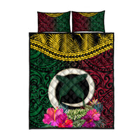 Vanuatu 44th Anniversary Independence Day Quilt Bed Set Boars Tusk and Namele Plant LT03