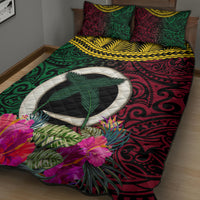 Vanuatu 44th Anniversary Independence Day Quilt Bed Set Boars Tusk and Namele Plant LT03