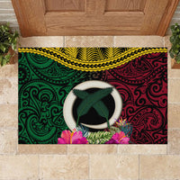 Vanuatu 44th Anniversary Independence Day Rubber Doormat Boars Tusk and Namele Plant LT03