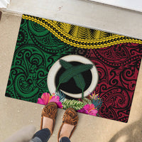 Vanuatu 44th Anniversary Independence Day Rubber Doormat Boars Tusk and Namele Plant LT03