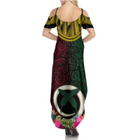 Vanuatu 44th Anniversary Independence Day Summer Maxi Dress Boars Tusk and Namele Plant LT03