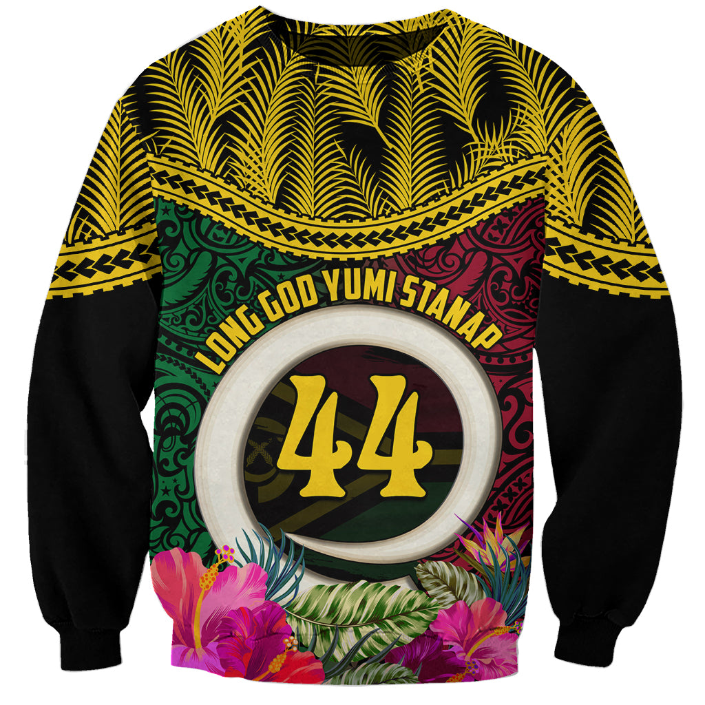 Vanuatu 44th Anniversary Independence Day Sweatshirt Boars Tusk and Namele Plant LT03