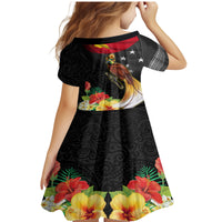 Papua New Guinea Independence Day Family Matching Mermaid Dress and Hawaiian Shirt PNG Flag and Bird-of-Paradise LT03 - Polynesian Pride