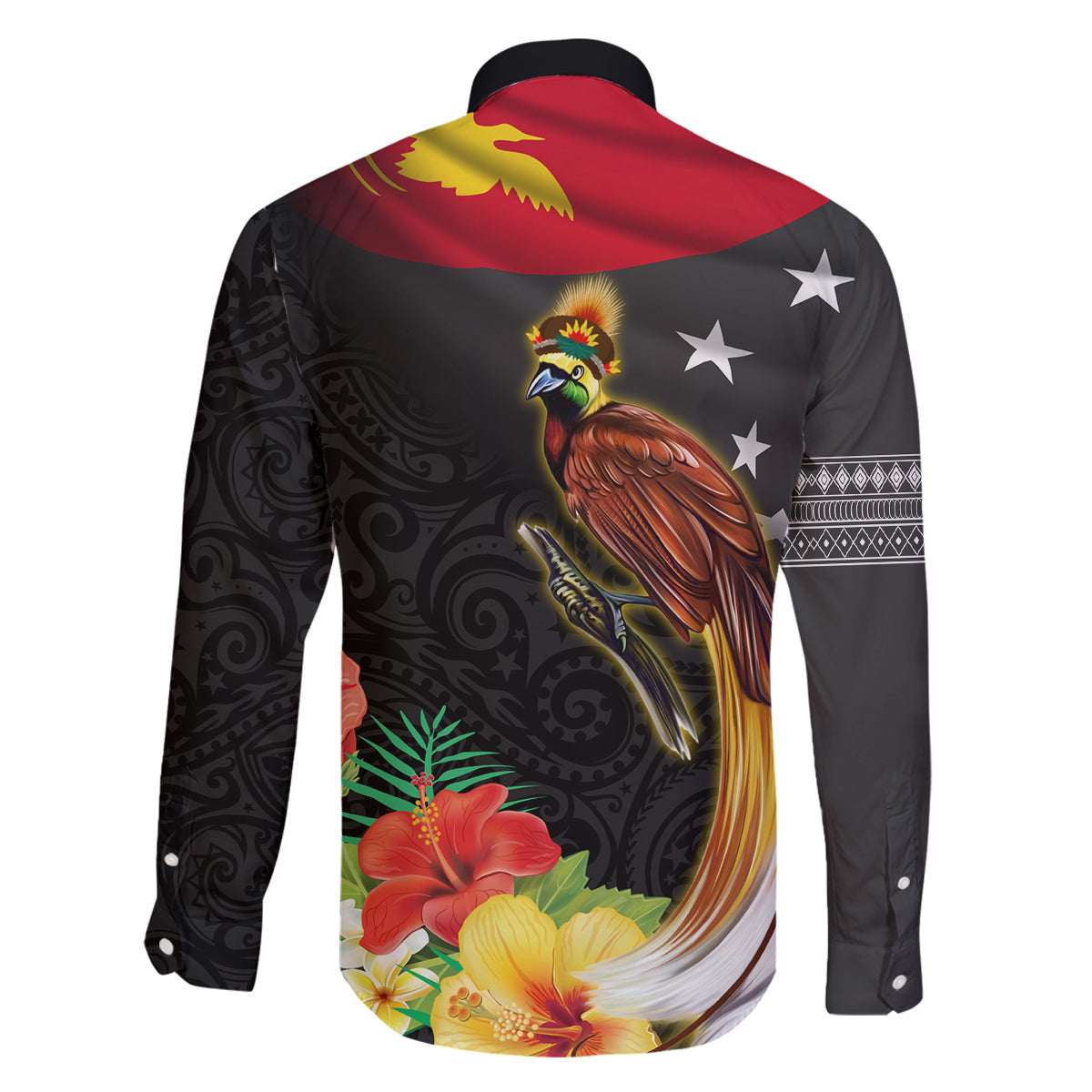 Papua New Guinea Independence Day Family Matching Summer Maxi Dress and Hawaiian Shirt PNG Flag and Bird-of-Paradise LT03 - Polynesian Pride