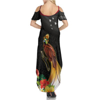Papua New Guinea Independence Day Family Matching Summer Maxi Dress and Hawaiian Shirt PNG Flag and Bird-of-Paradise LT03 - Polynesian Pride