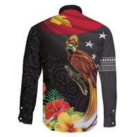 Papua New Guinea Independence Day Family Matching Tank Maxi Dress and Hawaiian Shirt PNG Flag and Bird-of-Paradise LT03 - Polynesian Pride