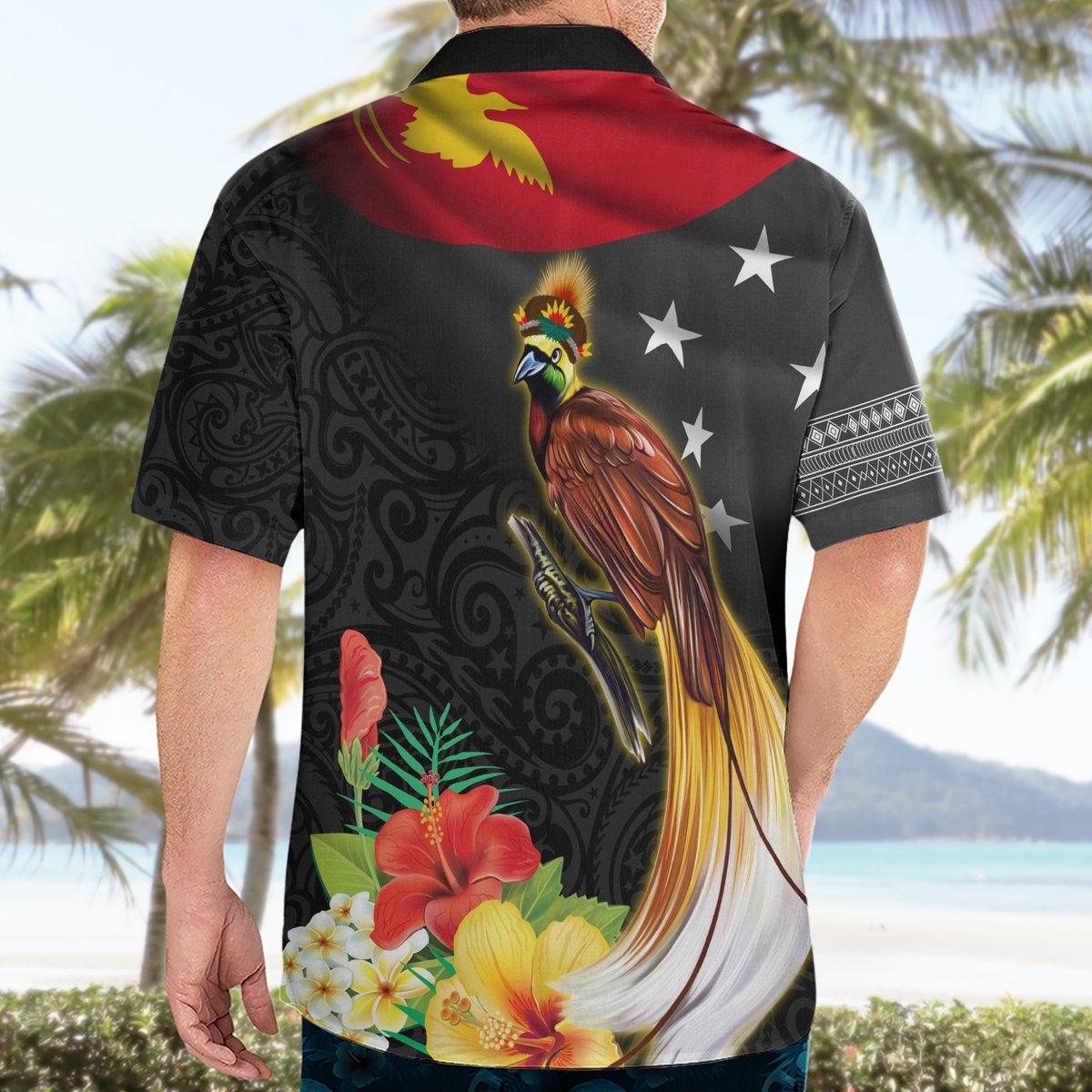 Papua New Guinea Independence Day Hawaiian Shirt PNG Flag and Bird-of-Paradise LT03 - Polynesian Pride