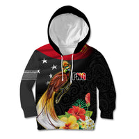 Papua New Guinea Independence Day Kid Hoodie PNG Flag and Bird-of-Paradise LT03 Hoodie Black - Polynesian Pride