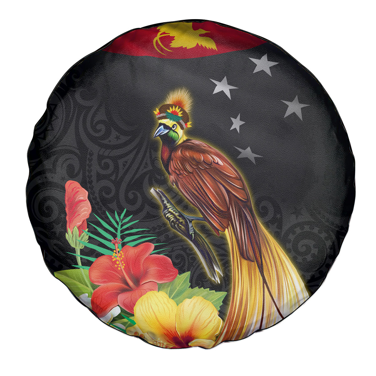 Papua New Guinea Independence Day Spare Tire Cover PNG Flag and Bird-of-Paradise LT03 - Polynesian Pride