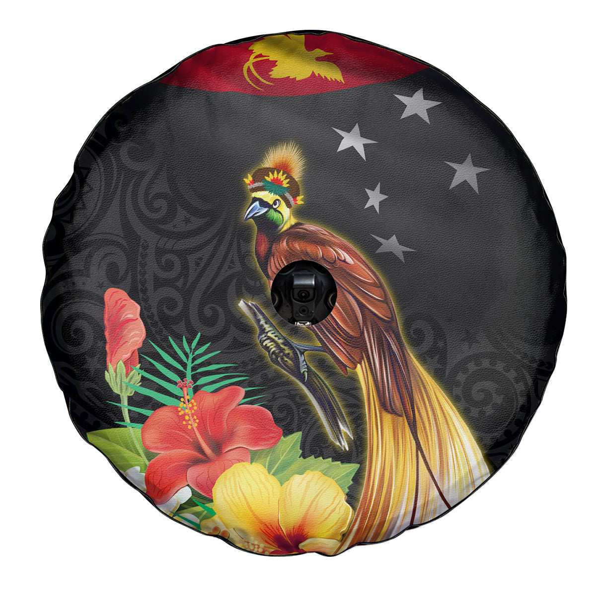 Papua New Guinea Independence Day Spare Tire Cover PNG Flag and Bird-of-Paradise LT03 - Polynesian Pride