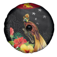 Papua New Guinea Independence Day Spare Tire Cover PNG Flag and Bird-of-Paradise LT03 - Polynesian Pride