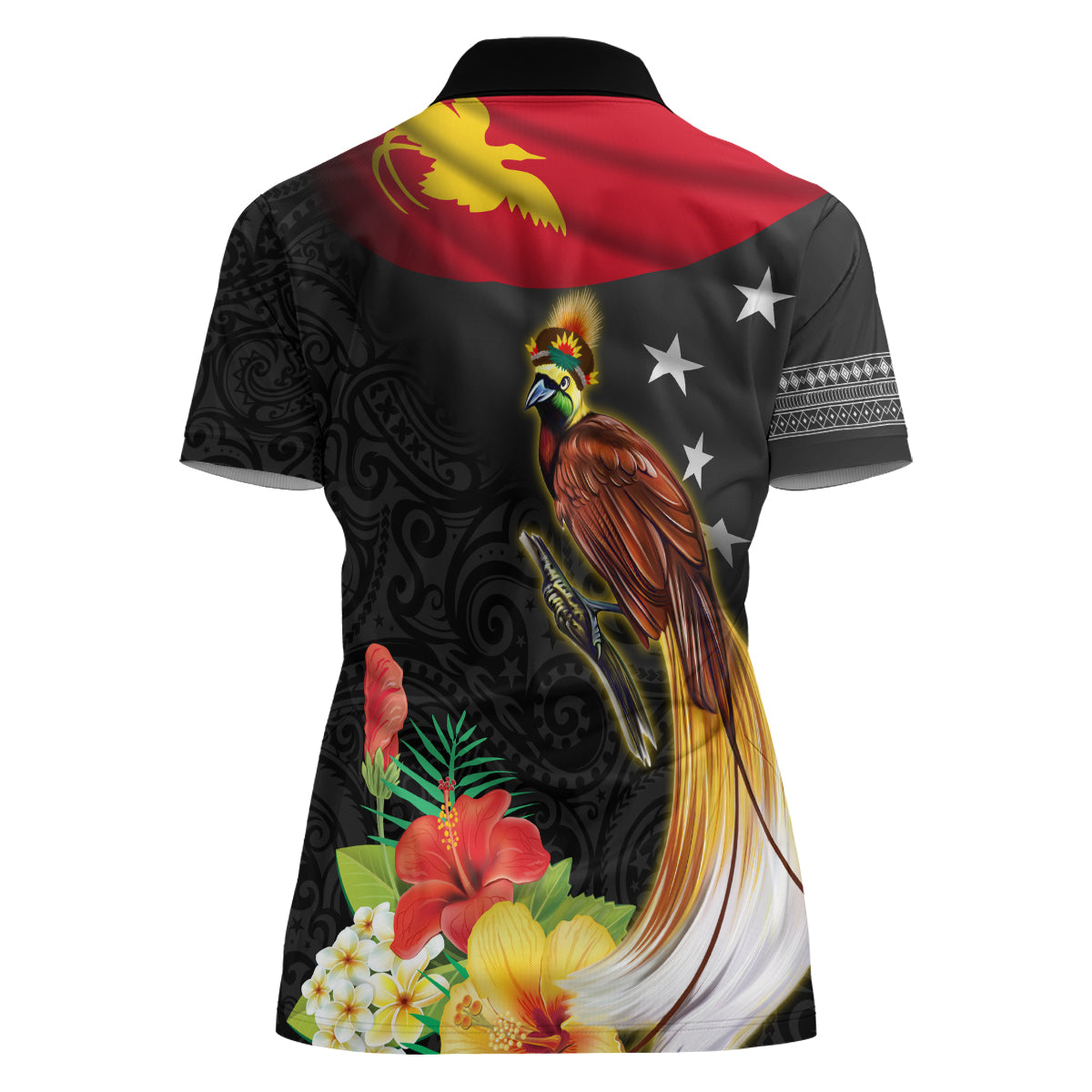 Papua New Guinea Independence Day Women Polo Shirt PNG Flag and Bird-of-Paradise LT03 - Polynesian Pride