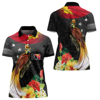 Papua New Guinea Independence Day Women Polo Shirt PNG Flag and Bird-of-Paradise LT03 - Polynesian Pride
