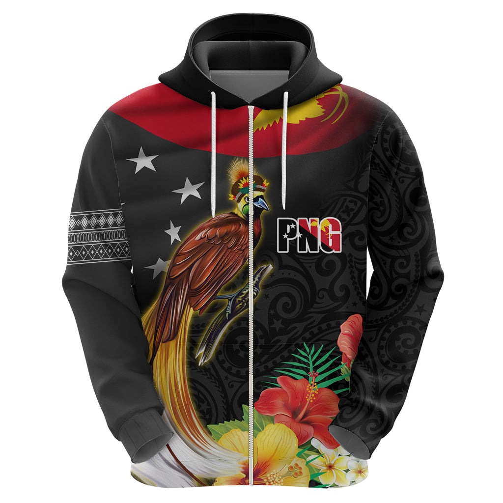 Papua New Guinea Independence Day Zip Hoodie PNG Flag and Bird-of-Paradise LT03 - Polynesian Pride