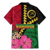Vanuatu Flag Hibiscus Polynesian Pattern Family Matching Mermaid Dress and Hawaiian Shirt