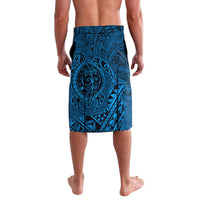 Hawaii Monk Seal and Dolphin Lavalava Polynesian Kakau Pattern Blue