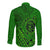 Hawaii Monk Seal and Dolphin Long Sleeve Button Shirt Polynesian Kakau Pattern Green