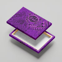 Hawaii Monk Seal and Dolphin Canvas Wall Art Polynesian Kakau Pattern Purple