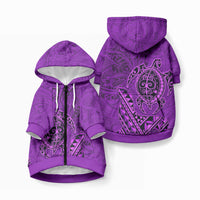 Hawaiian Monk Seal and Dolphin Pet Hoodie LT03 Zip-up Purple - Polynesian Pride