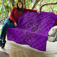 Hawaii Monk Seal and Dolphin Quilt Polynesian Kakau Pattern Purple
