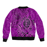 Hawaii Monk Seal and Dolphin Bomber Jacket Polynesian Kakau Pattern Pink