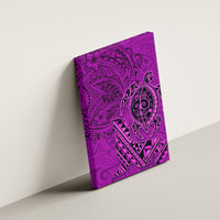Hawaii Monk Seal and Dolphin Canvas Wall Art Polynesian Kakau Pattern Pink