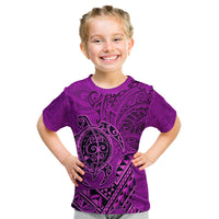 Hawaii Monk Seal and Dolphin Kid T Shirt Polynesian Kakau Pattern Pink