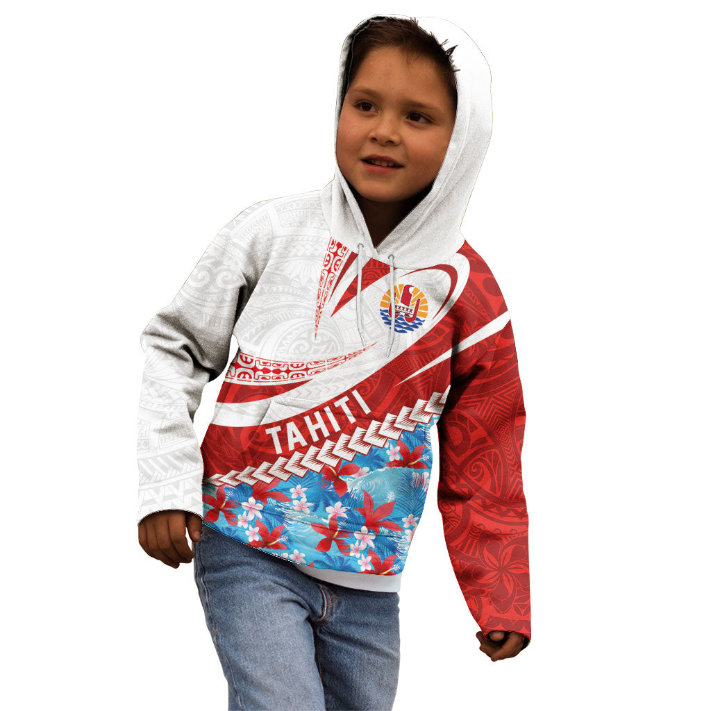 Personalized Tahiti Surfing 2026 Kid Hoodie Marquesan Tattoo-Sporty Style LT03 - Polynesian Pride