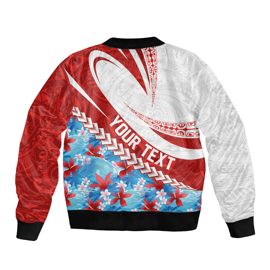 Personalized Tahiti Surfing 2026 Sleeve Zip Bomber Jacket Marquesan Tattoo-Sporty Style LT03 - Polynesian Pride