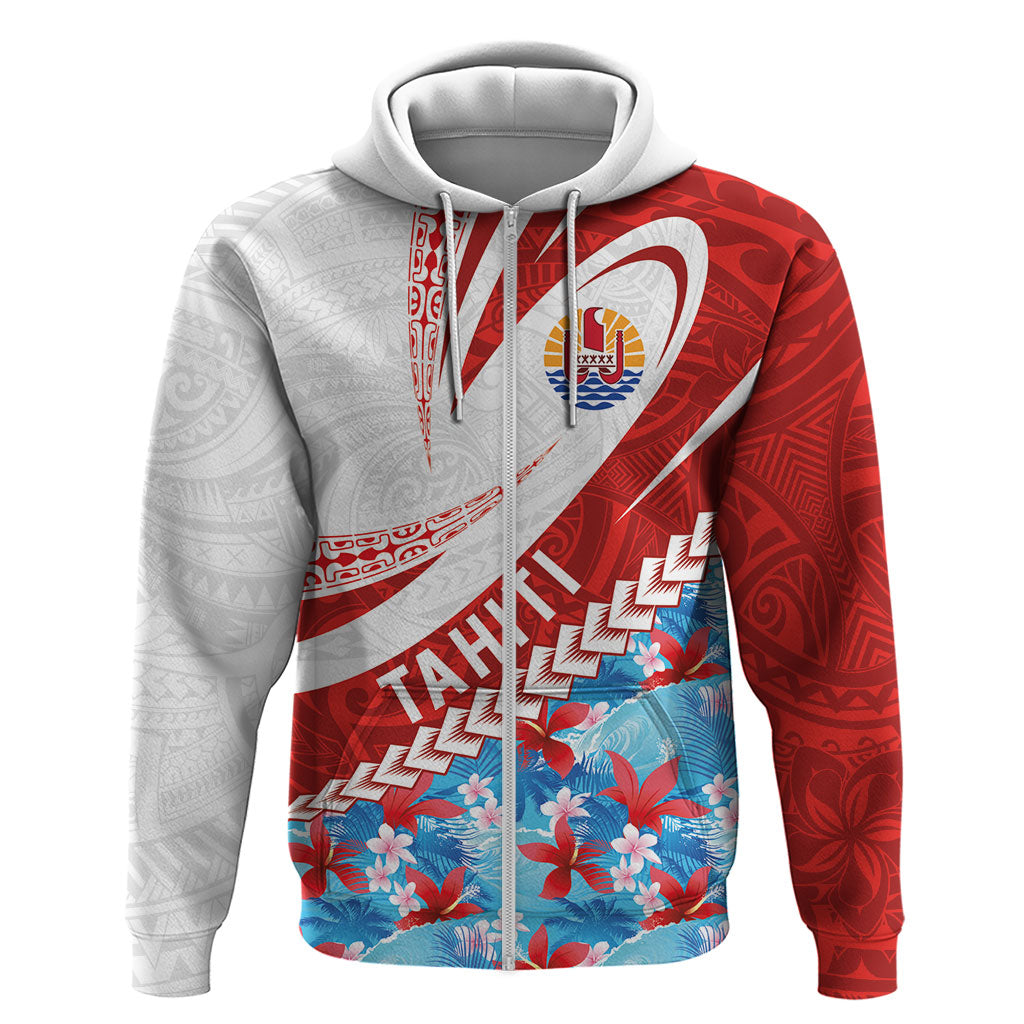 Personalized Tahiti Surfing 2026 Zip Hoodie Marquesan Tattoo-Sporty Style LT03 Zip Hoodie Multicolor - Polynesian Pride