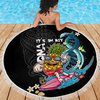 Hawaii Pineapple Surfing Beach Blanket It's in My DNA - Kakau and Polynesian Pattern LT03 - Polynesian Pride