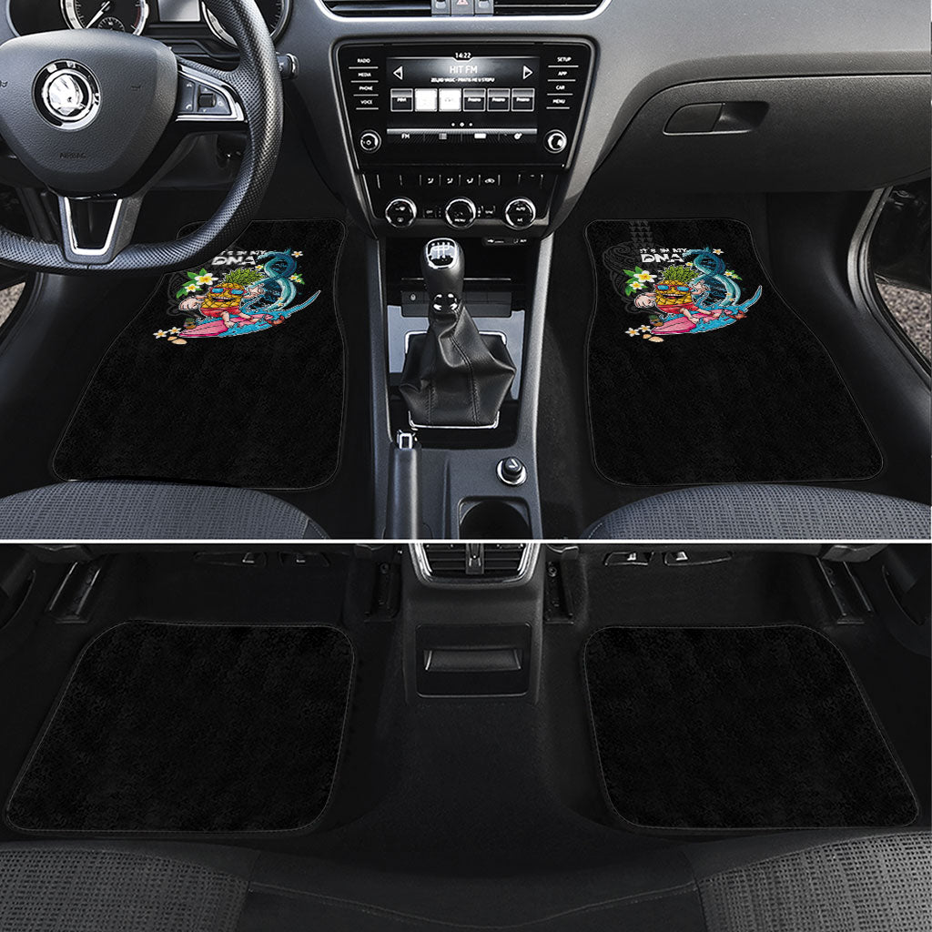 Hawaii Pineapple Surfing Car Mats It's in My DNA - Kakau and Polynesian Pattern LT03 Set 4pcs Black - Polynesian Pride