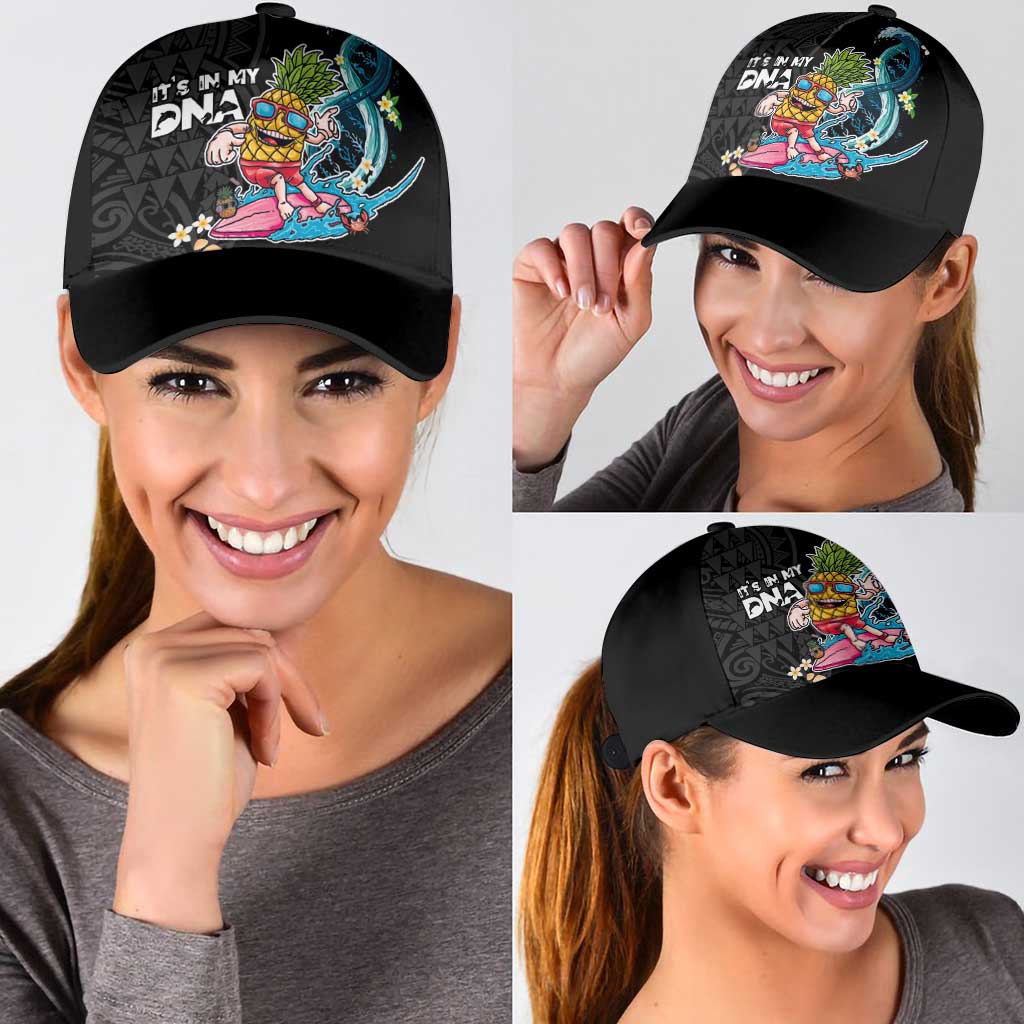Hawaiian Pineapple Surfing Classic Cap It's in My DNA - Kakau and Polynesian Pattern LT03 - Polynesian Pride