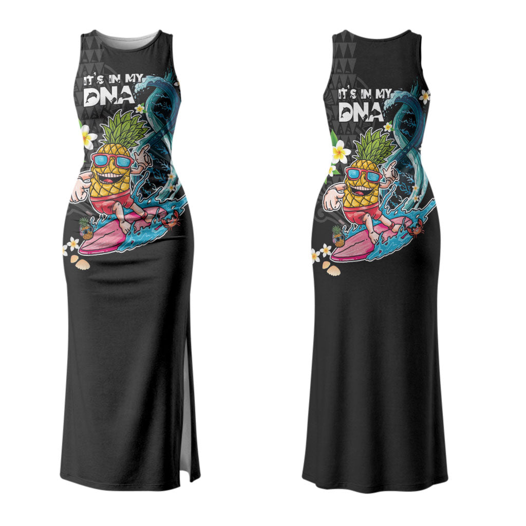 Hawaii Pineapple Surfing Couples Matching Tank Maxi Dress and Hawaiian Shirt It's in My DNA - Kakau and Polynesian Pattern LT03 - Polynesian Pride