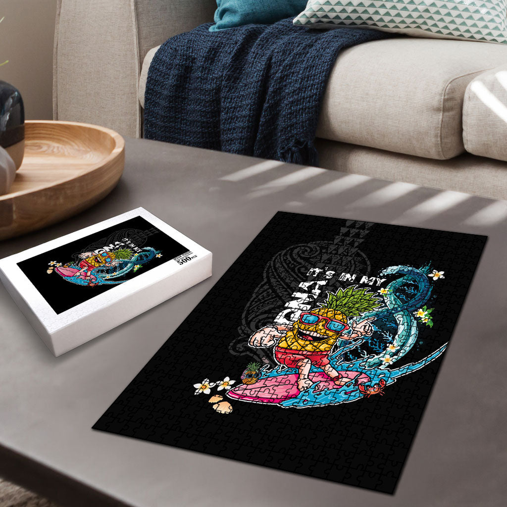 Hawaii Pineapple Surfing Puzzle It's in My DNA - Kakau and Polynesian Pattern LT03 - Polynesian Pride