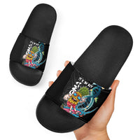 Hawaii Pineapple Surfing Slide Sandals It's in My DNA - Kakau and Polynesian Pattern LT03 - Polynesian Pride