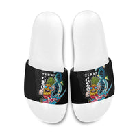 Hawaii Pineapple Surfing Slide Sandals It's in My DNA - Kakau and Polynesian Pattern LT03 Black - Polynesian Pride