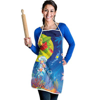 Palau Apron Jellyfish with Coral Reefs Ocean Vibe and Tapa Pattern LT03 - Polynesian Pride