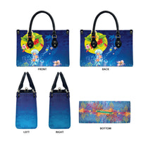 Palau Leather Bag Jellyfish with Coral Reefs Ocean Vibe and Tapa Pattern LT03 - Polynesian Pride